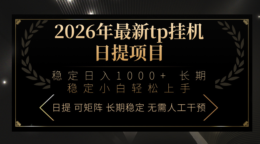 2026年最新tp挂机日提项目：稳定日入1000+小白轻松上手-二当家网创资源站