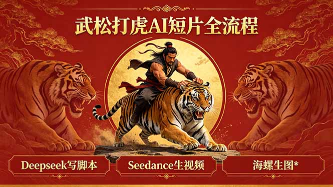 武松打虎AI短片全流程：Deepseek写脚本+Seedance生视频+海螺生图-二当家网创资源站