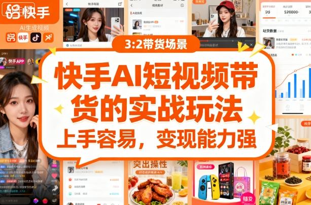 快手ai短视频带货的实战玩法，上手容易，变现能力强-二当家网创资源站