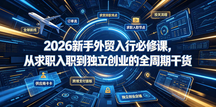 2026新手外贸入行必修课，从求职入职到独立创业的全周期干货-二当家网创资源站