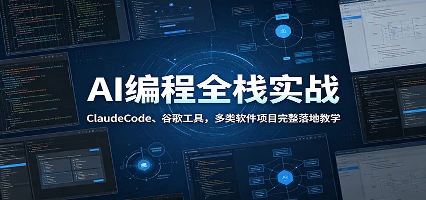 AI编程全栈实战：ClaudeCode、谷歌工具，多类软件项目完整落地教学-二当家网创资源站
