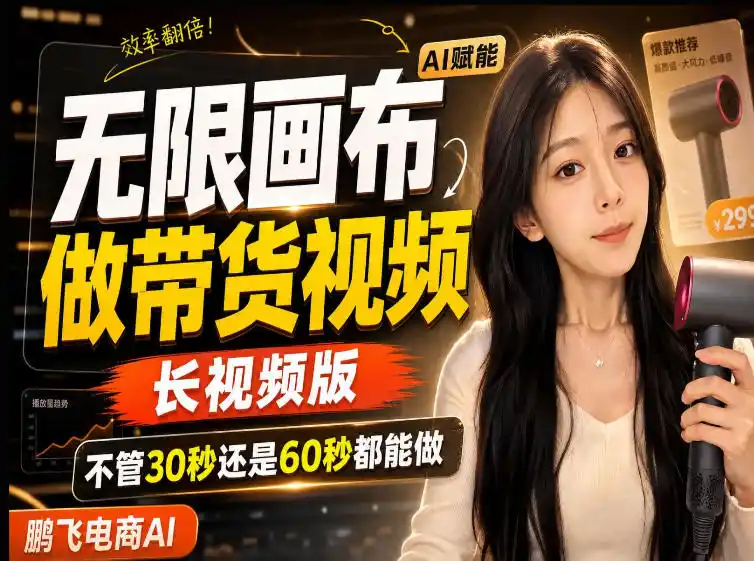 【保姆级教程】无限画布搭建长带货视频，拼接不翻车全程一致，小白跟着步骤也能上手-二当家网创资源站
