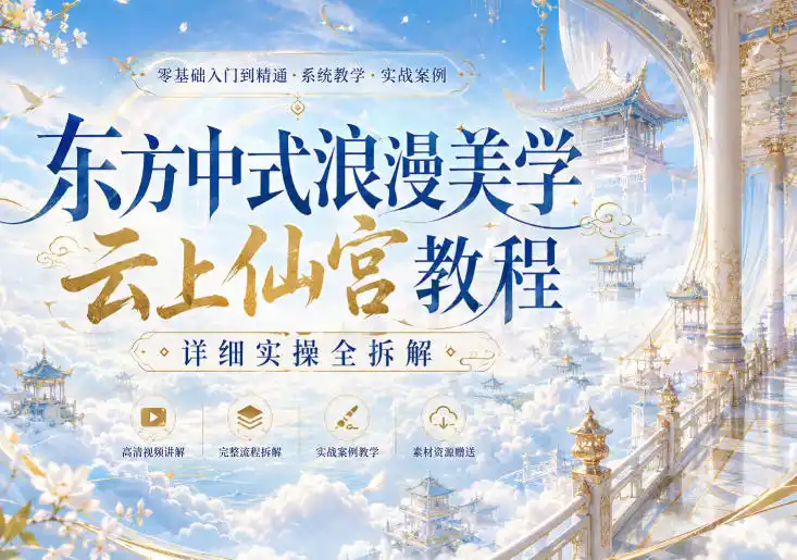 东方中式浪漫美学云上仙宫教程,详细实操全拆解-二当家网创资源站