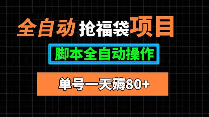 全自动抢福袋项目，单号一天80+脚本全自动操作-二当家网创资源站