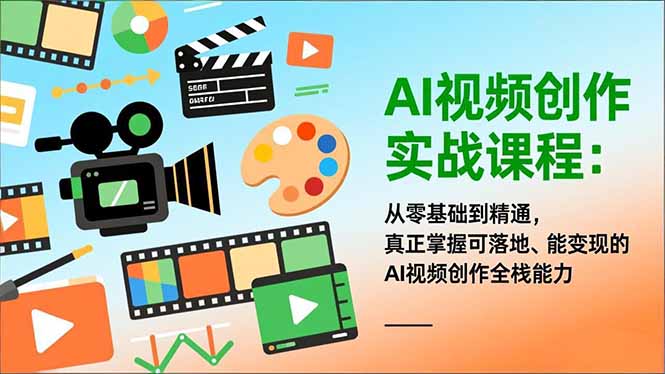 AI视频创作实战课程：从零基础到精通，真正掌握可落地、能变现的AI视频创作全栈能力-二当家网创资源站