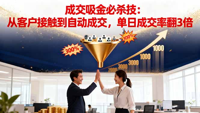 吸金成交营销必杀技:从客户接触到自动成交,单日成交率翻3倍-二当家网创资源站