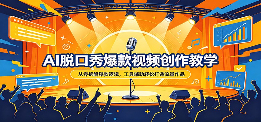 AI脱口秀爆款视频创作教学：从零拆解爆款逻辑，工具辅助轻松打造流量作品-二当家网创资源站