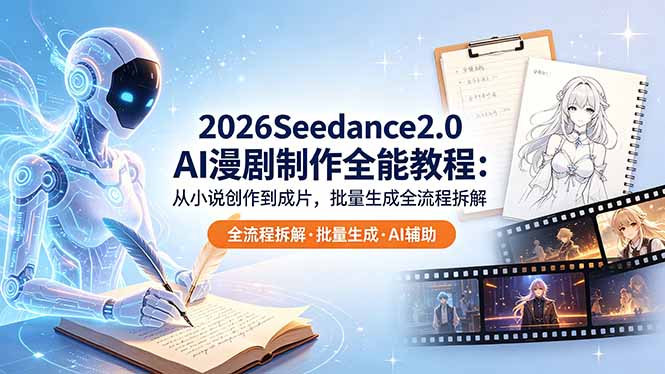 2026Seedance2.0 AI制作全能教程：从小说创作到成片，批量生成全流程拆解-二当家网创资源站