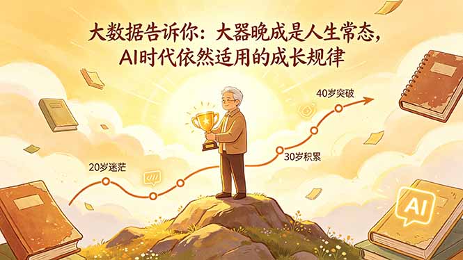 付费文章：大数据告诉你：大器晚成是人生常态，AI 时代依然适用的成长规律-二当家网创资源站