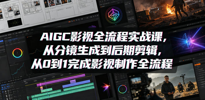 AIGC影视全流程实战课，从分镜生成到后期剪辑，从0到1完成影视制作全流程-二当家网创资源站