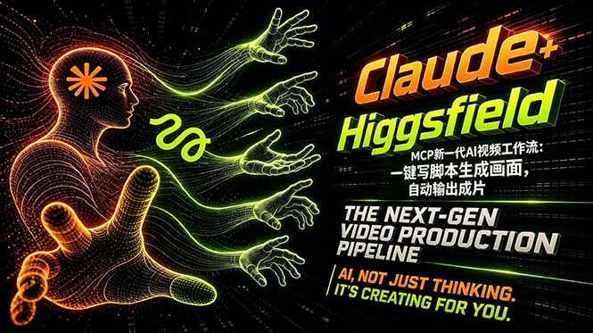 Claude+Higgsfield MCP新一代AI视频工作流：一键写脚本生成画面，自动输出成片-二当家网创资源站