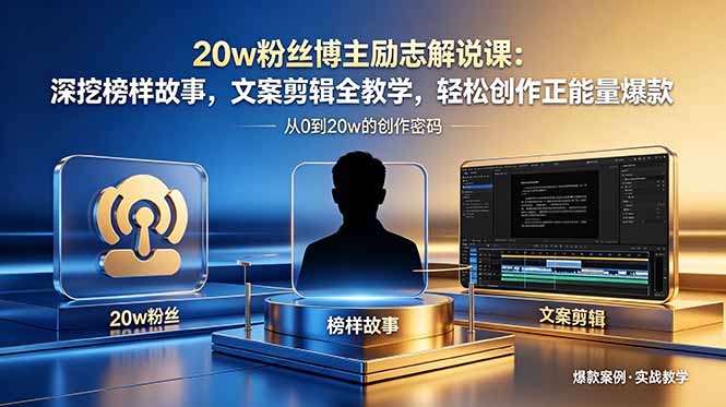 20w粉丝博主励志解说课：深挖榜样故事，文案剪辑全教学，轻松创作正能量爆款-二当家网创资源站