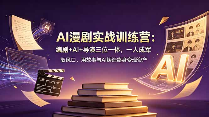 AI漫剧实战训练营：编剧+AI+导演三位一体，一人成军 驭风口，用故事与AI铸造终身变现资产-二当家网创资源站