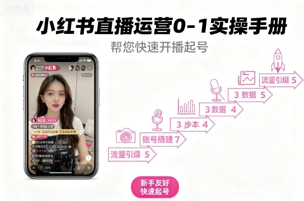 小红书直播运营0-1实操手册，帮您快速开播起号-二当家网创资源站