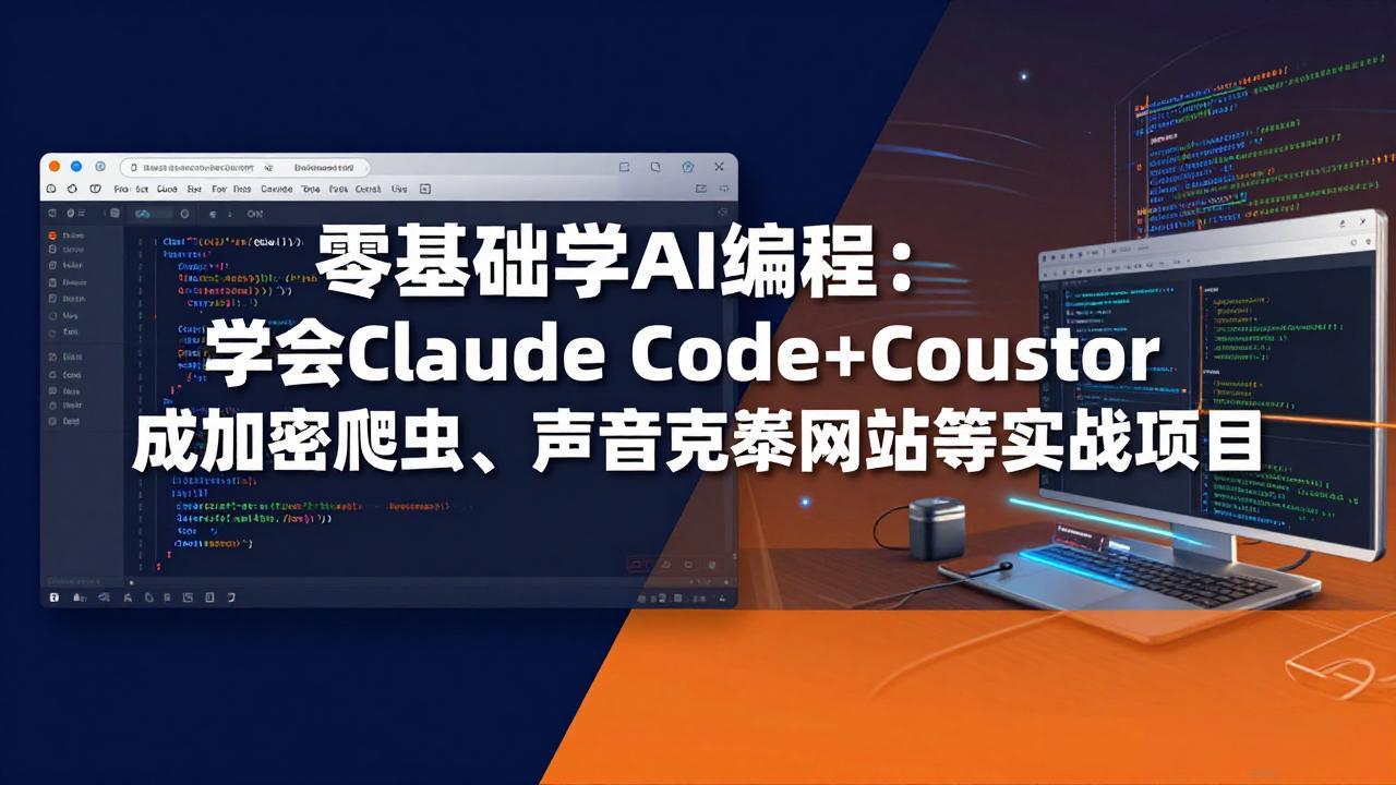 零基础学AI编程：学会Claude Code+Cursor完成加密爬虫、声音克隆网站等实战项目-二当家网创资源站