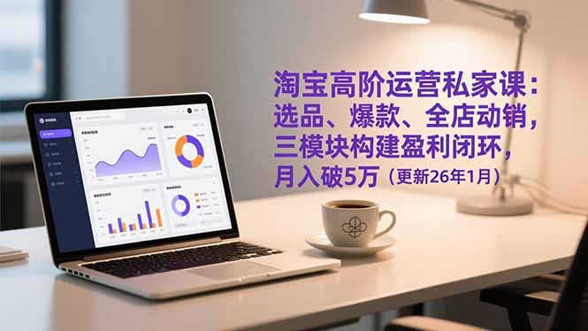 淘宝高阶运营私家课：选品、爆款、全店动销，三模块构建盈利闭环，月入破5万(更新26年1月-二当家网创资源站