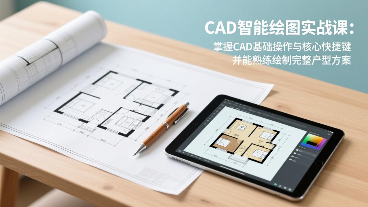 CAD智能绘图实战课：掌握CAD基础操作与核心快捷键，并能熟练绘制完整户型方案-二当家网创资源站