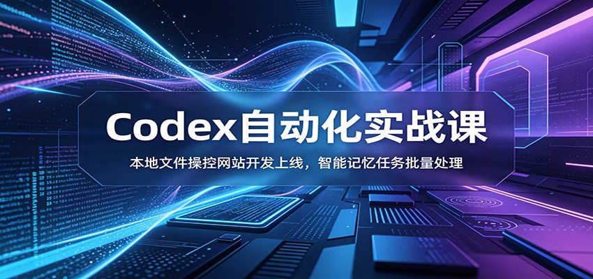 Codex自动化实战课：本地文件操控网站开发上线，智能记忆任务批量处理-二当家网创资源站