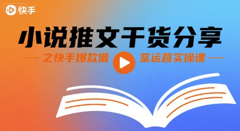 小说推文干货分享之快手爆款借鉴运营实操课-二当家网创资源站