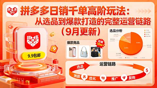 拼多多日销千单高阶玩法：从选品到爆款打造的完整运营链路(9月更新-二当家网创资源站