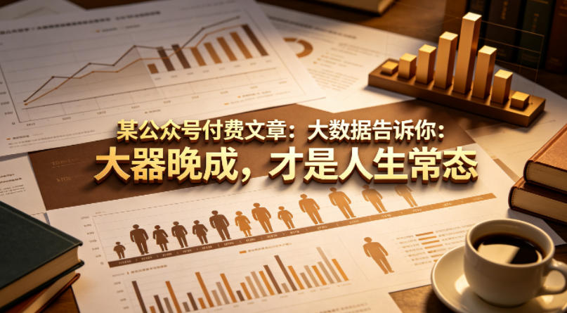 某公众号付费文章：大数据告诉你：大器晚成，才是人生常态-二当家网创资源站