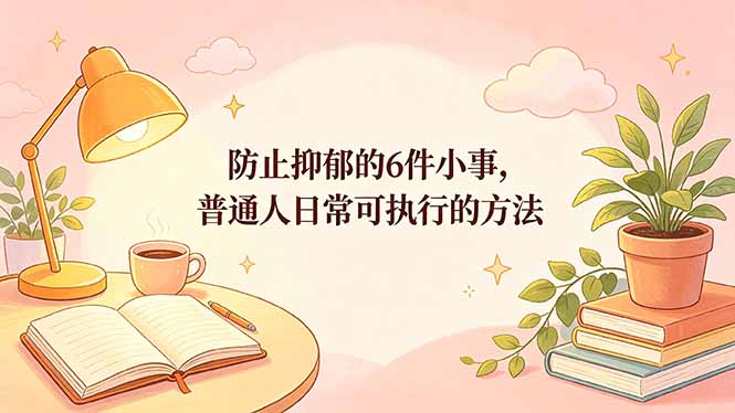 付费文章：防止抑郁的6件小事，普通人日常可执行的方法-二当家网创资源站
