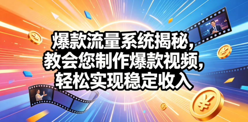 爆款流量系统揭秘,教会您制作爆款视频,轻松实现稳定收入【原创双语字幕】-二当家网创资源站