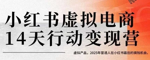 小红书虚拟电商14天变现训练营，虚拟产品，2025年普通人在小红书最后的搞钱机会-二当家网创资源站