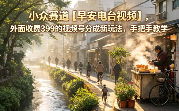 小众赛道【早安电台视频】,外面收费399的视频号分成新玩法,手把手教学-二当家网创资源站