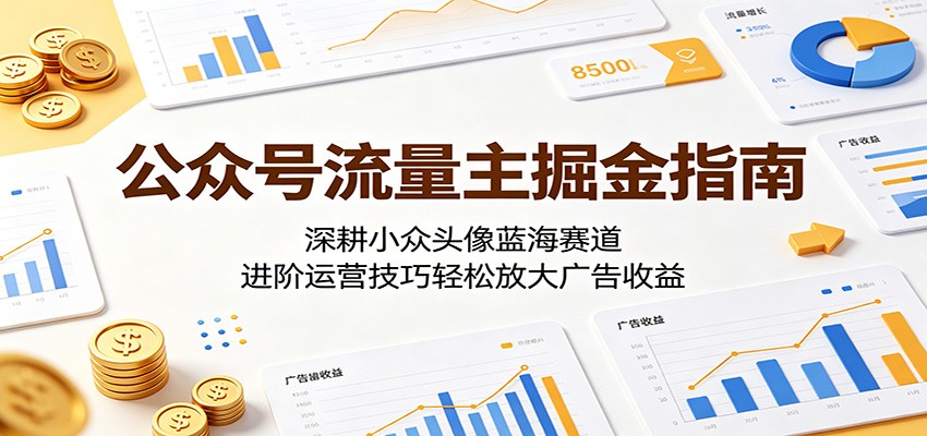 公众号流量主掘金指南：深耕小众头像蓝海赛道，进阶运营技巧轻松放大广告收益-二当家网创资源站