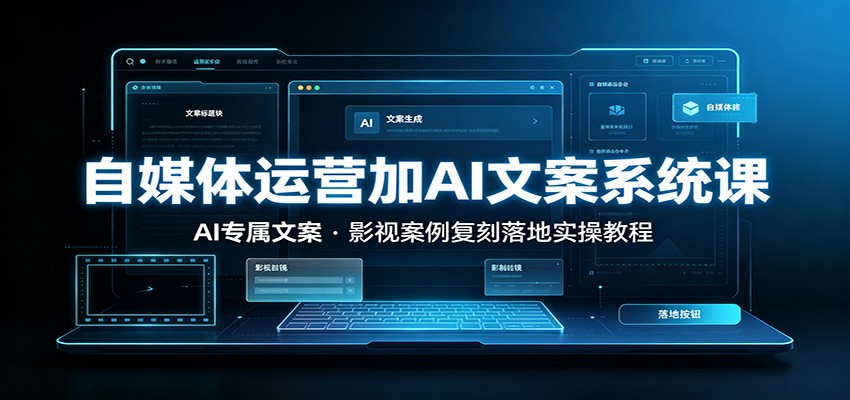 自媒体运营加AI文案系统课：：AI专属文案，影视案例复刻落地实操教程-二当家网创资源站