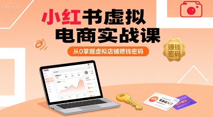 小红书虚拟电商实战课，从0掌握虚拟店铺賺钱密码-二当家网创资源站