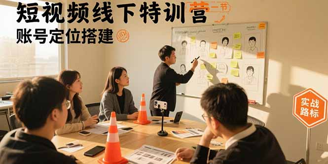 短视频线下特训营：账号定位搭建/口播号拍摄剪辑/直播间流量入口/变现实战-二当家网创资源站