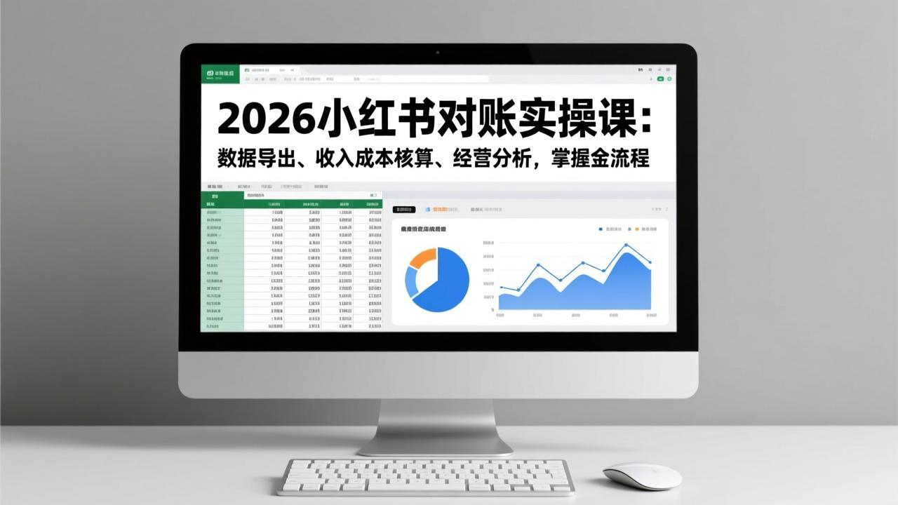 2026小红书对账实操课：数据导出、收入成本核算、经营分析，掌握全流程-二当家网创资源站