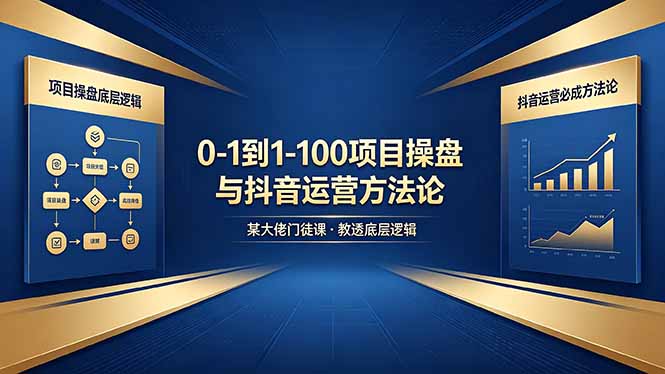 0-1到1-100怎么建？某大佬门徒课教透项目操盘底层逻辑+抖音运营必成方法论-二当家网创资源站