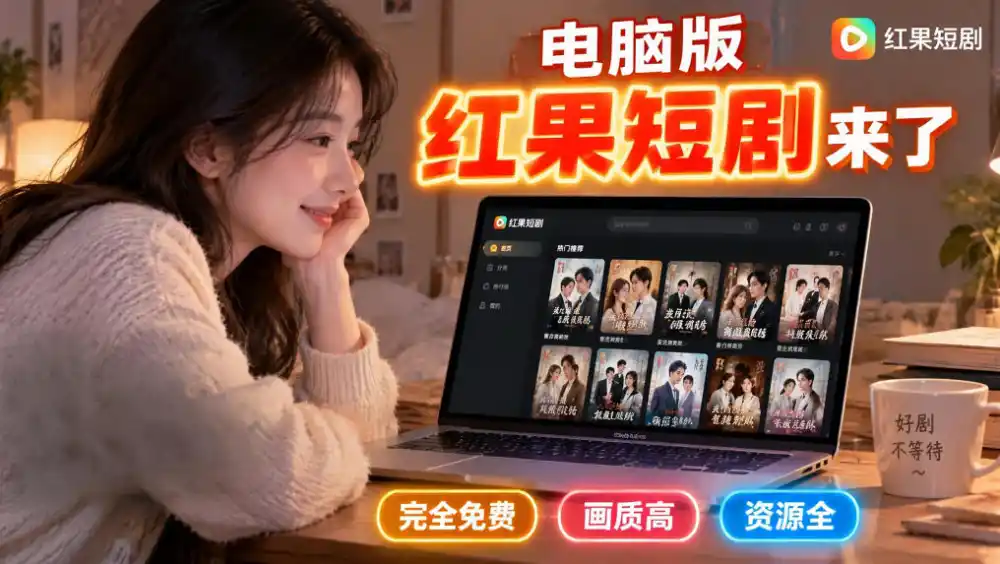 手机看短剧费眼?电脑版红果短剧来了,完全免费、画质高、资源全-二当家网创资源站