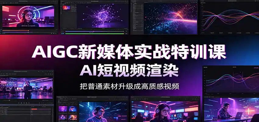 AIGC新媒体实战特训课:工具入门实操,AI短视频渲染,数字人商业视频制作-二当家网创资源站