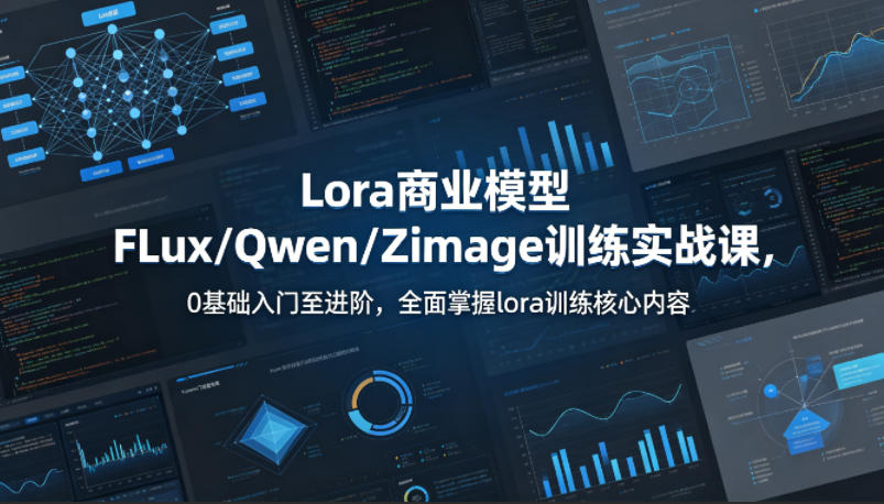 系统性学习Lora商业模型FLux／Qwen／Zimage训练实战课，0基础入门至进阶，全面掌握lora训练核心内容-二当家网创资源站