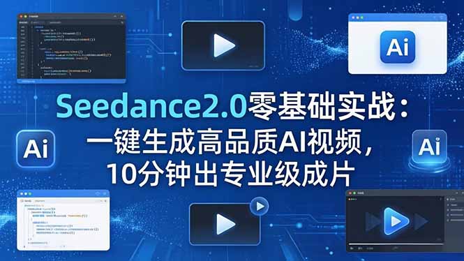 Seedance2.0零基础实战：一键生成高品质AI视频，10分钟出专业级成片-二当家网创资源站