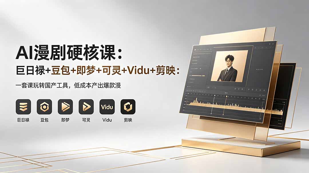 AI漫剧硬核课：巨日禄+豆包+即梦+可灵+Vidu+剪映：一套课玩转国产工具，低成本产出爆款漫剧-二当家网创资源站