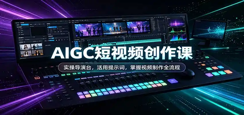 AIGC短视频创作课：实操导演台，活用提示词，掌握视频制作全流程-二当家网创资源站