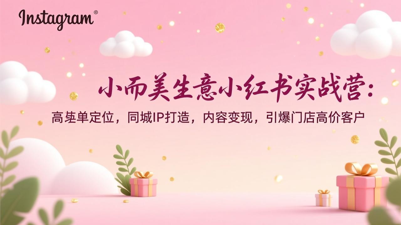 小而美生意小红书实战营：高客单定位，同城IP打造，内容变现，引爆门店高价客户-二当家网创资源站