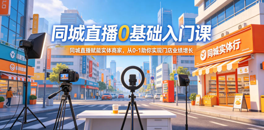 同城直播0基础入门课，同城直播赋能实体商家，从0-1助你实现门店业绩增长-二当家网创资源站