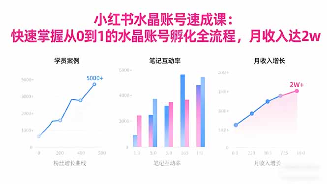 2025小红书水晶账号速成课:快速掌握从0-1水晶账号孵化全流程,月收入达2w-二当家网创资源站