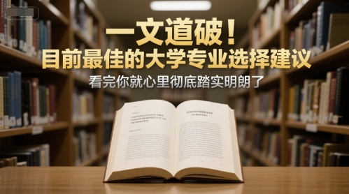 付费文章：一文道破！目前最佳的大学专业选择建议，看完你就心里彻底踏实明朗了-二当家网创资源站