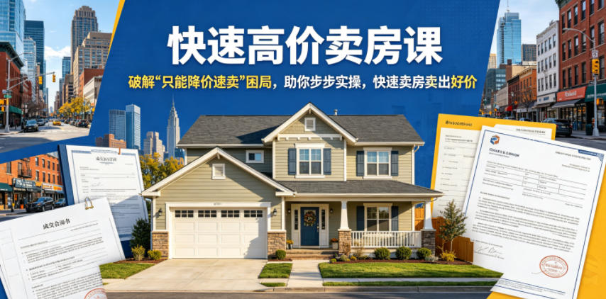快速高价卖房课，破解“只能降价速卖”困局，助你步步实操，快速卖房卖出好价(更新2026)-二当家网创资源站