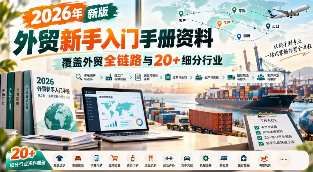 2026年新版外贸新手入门手册资料,覆盖外贸全链路与20+细分行业-二当家网创资源站