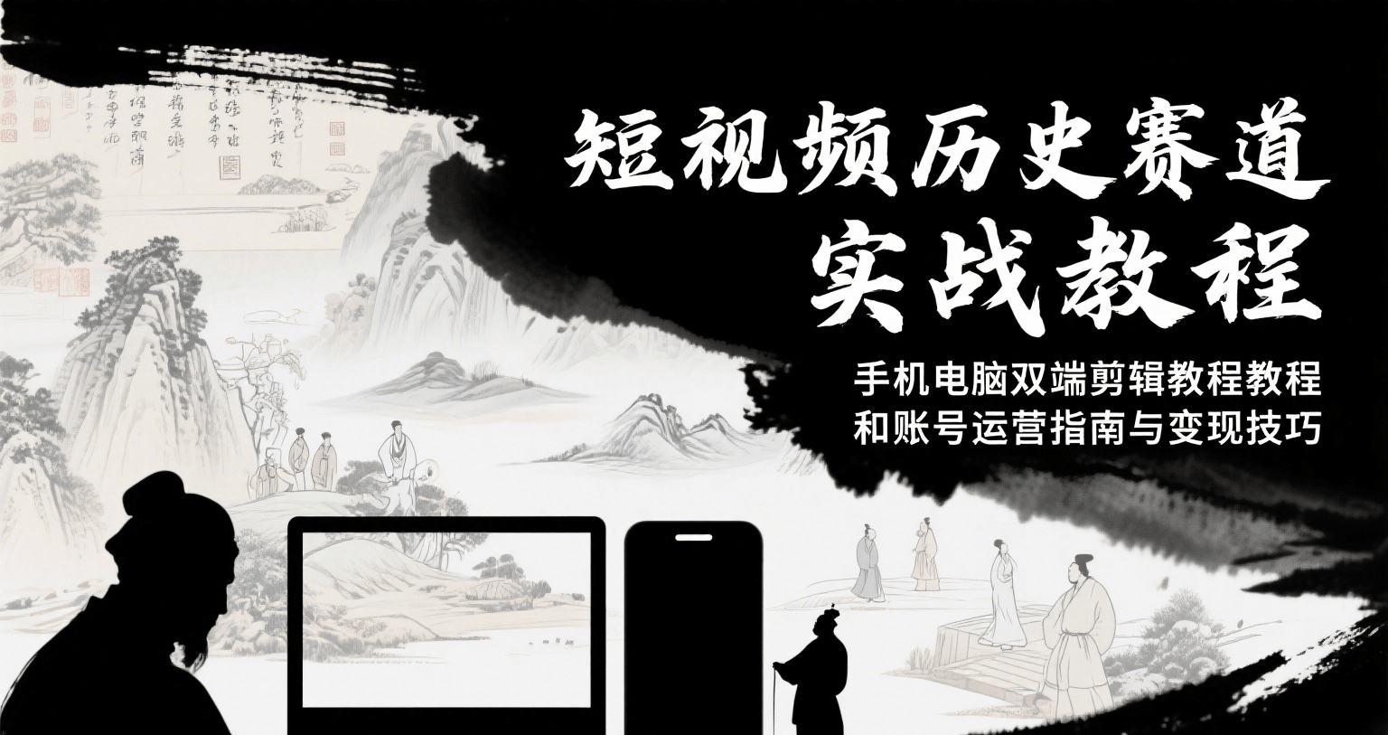 短视频历史赛道实战教程，手机电脑双端剪辑教程和账号运营指南与变现技巧-二当家网创资源站