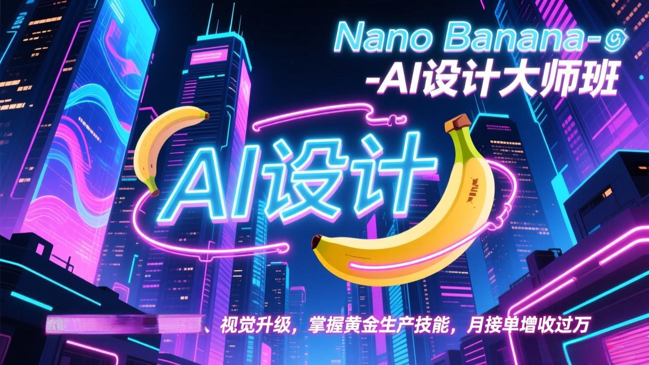 Nano Banana-AI设计大师班，修图合成、广告创作、视觉升级，掌握黄金生产技能，月接单增收过万-二当家网创资源站