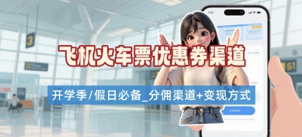 学生党必看！机票火车票优惠券申请渠道 + 项目打法，开学季节日速存-二当家网创资源站
